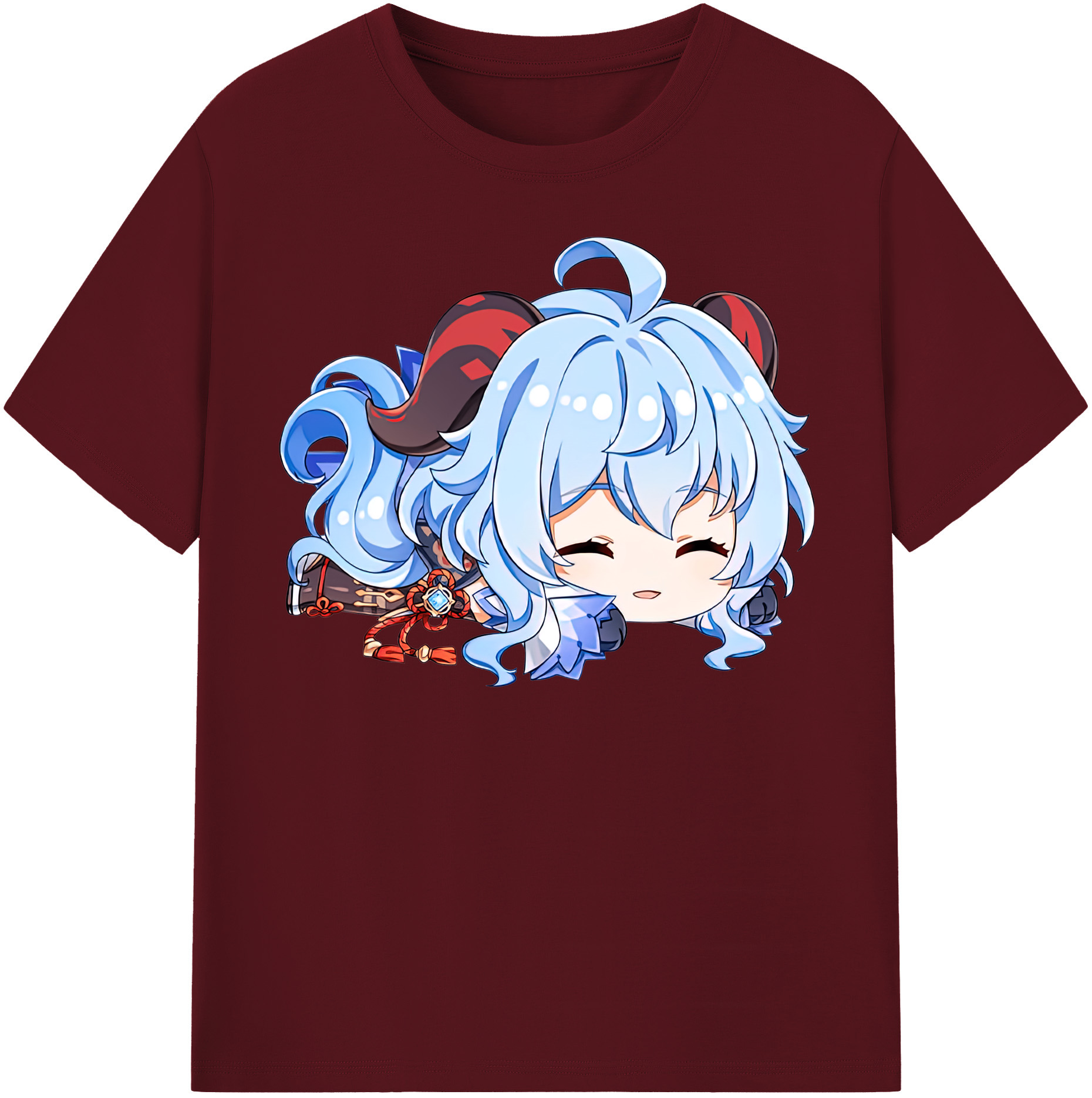 げんし神 甘雨 かんう genshin Ganyu 綿100％半袖Tシャツ（フロントプリント）